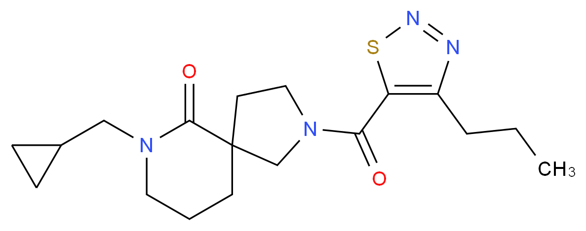 7-(cyclopropylmethyl)-2-[(4-propyl-1,2,3-thiadiazol-5-yl)carbonyl]-2,7-diazaspiro[4.5]decan-6-one_Molecular_structure_CAS_)