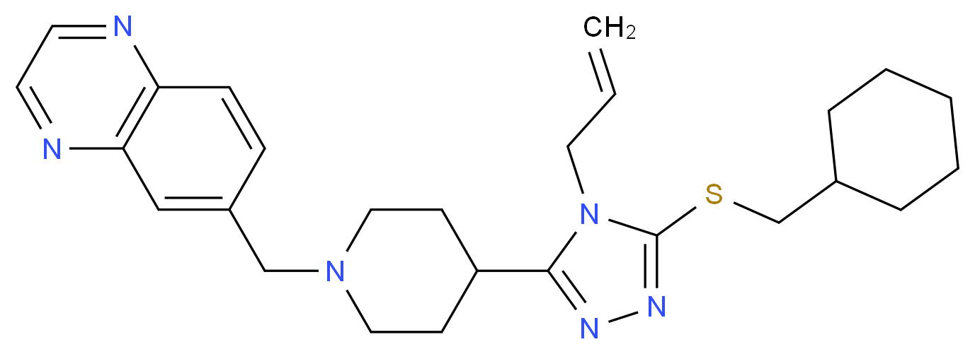 6-[(4-{4-allyl-5-[(cyclohexylmethyl)thio]-4H-1,2,4-triazol-3-yl}-1-piperidinyl)methyl]quinoxaline_Molecular_structure_CAS_)