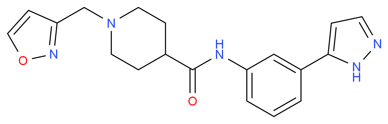1-(3-isoxazolylmethyl)-N-[3-(1H-pyrazol-5-yl)phenyl]-4-piperidinecarboxamide_Molecular_structure_CAS_)