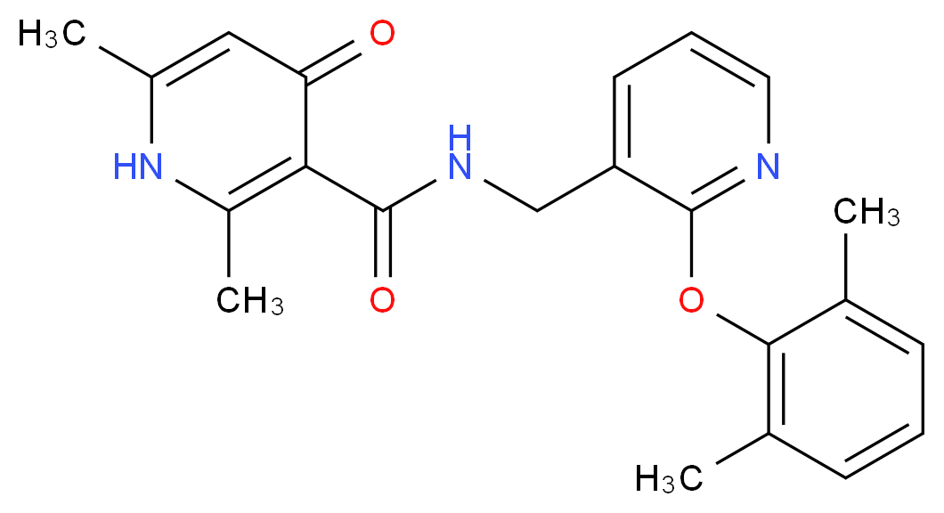 N-{[2-(2,6-dimethylphenoxy)pyridin-3-yl]methyl}-2,6-dimethyl-4-oxo-1,4-dihydropyridine-3-carboxamide_Molecular_structure_CAS_)