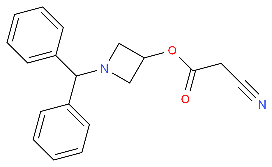 1-Benzhydrylazetidin-3-yl 2-cyanoacetate_Molecular_structure_CAS_116574-14-2)