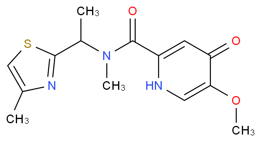 5-methoxy-N-methyl-N-[1-(4-methyl-1,3-thiazol-2-yl)ethyl]-4-oxo-1,4-dihydropyridine-2-carboxamide_Molecular_structure_CAS_)