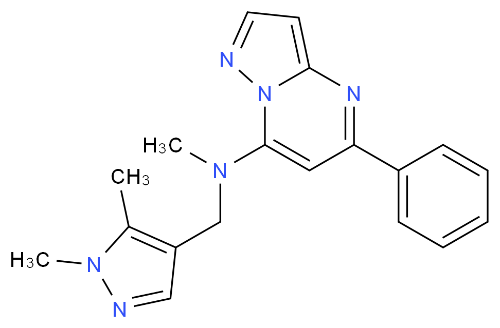N-[(1,5-dimethyl-1H-pyrazol-4-yl)methyl]-N-methyl-5-phenylpyrazolo[1,5-a]pyrimidin-7-amine_Molecular_structure_CAS_)
