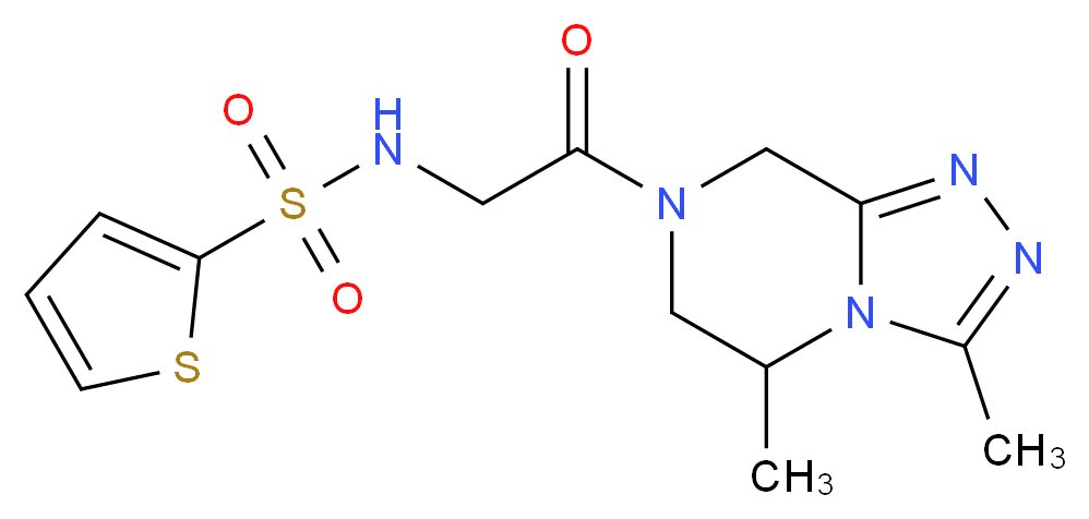 N-[2-(3,5-dimethyl-5,6-dihydro[1,2,4]triazolo[4,3-a]pyrazin-7(8H)-yl)-2-oxoethyl]thiophene-2-sulfonamide (non-preferred name)_Molecular_structure_CAS_)