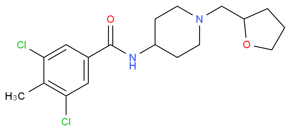 3,5-dichloro-4-methyl-N-[1-(tetrahydro-2-furanylmethyl)-4-piperidinyl]benzamide_Molecular_structure_CAS_)