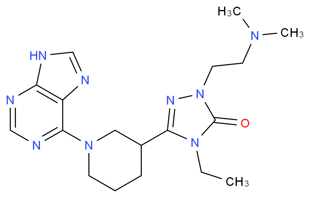 2-[2-(dimethylamino)ethyl]-4-ethyl-5-[1-(9H-purin-6-yl)piperidin-3-yl]-2,4-dihydro-3H-1,2,4-triazol-3-one_Molecular_structure_CAS_)