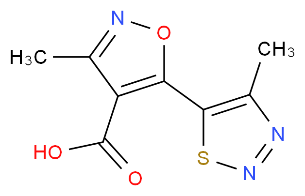 3-Methyl-5-(4-methyl-1,2,3-thiadiazol-5-yl)isoxazole-4-carboxylic acid_Molecular_structure_CAS_263385-59-7)