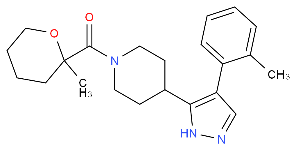 4-[4-(2-methylphenyl)-1H-pyrazol-5-yl]-1-[(2-methyltetrahydro-2H-pyran-2-yl)carbonyl]piperidine_Molecular_structure_CAS_)