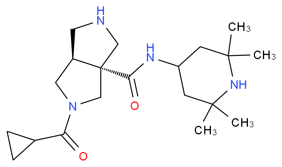 (3aR*,6aR*)-2-(cyclopropylcarbonyl)-N-(2,2,6,6-tetramethylpiperidin-4-yl)hexahydropyrrolo[3,4-c]pyrrole-3a(1H)-carboxamide_Molecular_structure_CAS_)