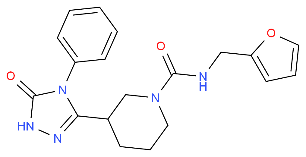 N-(2-furylmethyl)-3-(5-oxo-4-phenyl-4,5-dihydro-1H-1,2,4-triazol-3-yl)piperidine-1-carboxamide_Molecular_structure_CAS_)