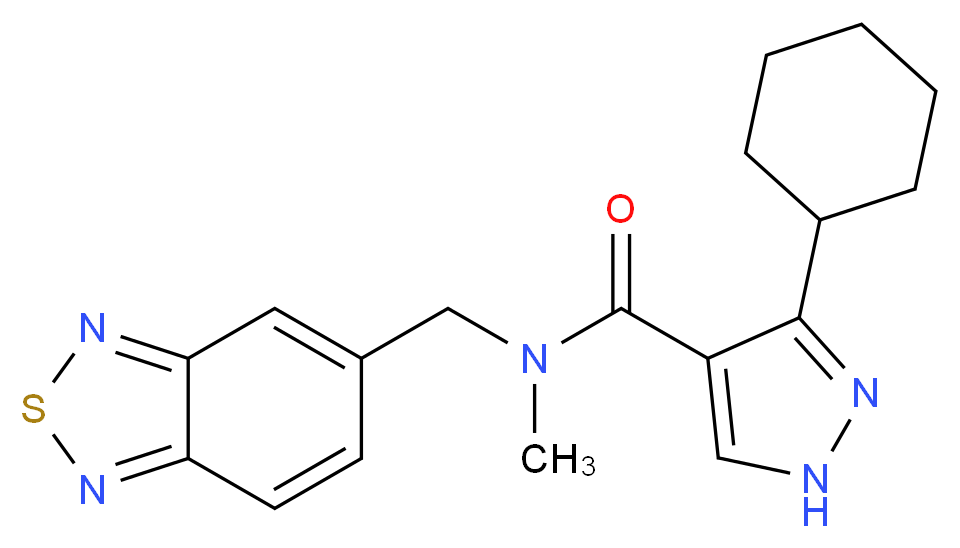 N-(2,1,3-benzothiadiazol-5-ylmethyl)-3-cyclohexyl-N-methyl-1H-pyrazole-4-carboxamide_Molecular_structure_CAS_)