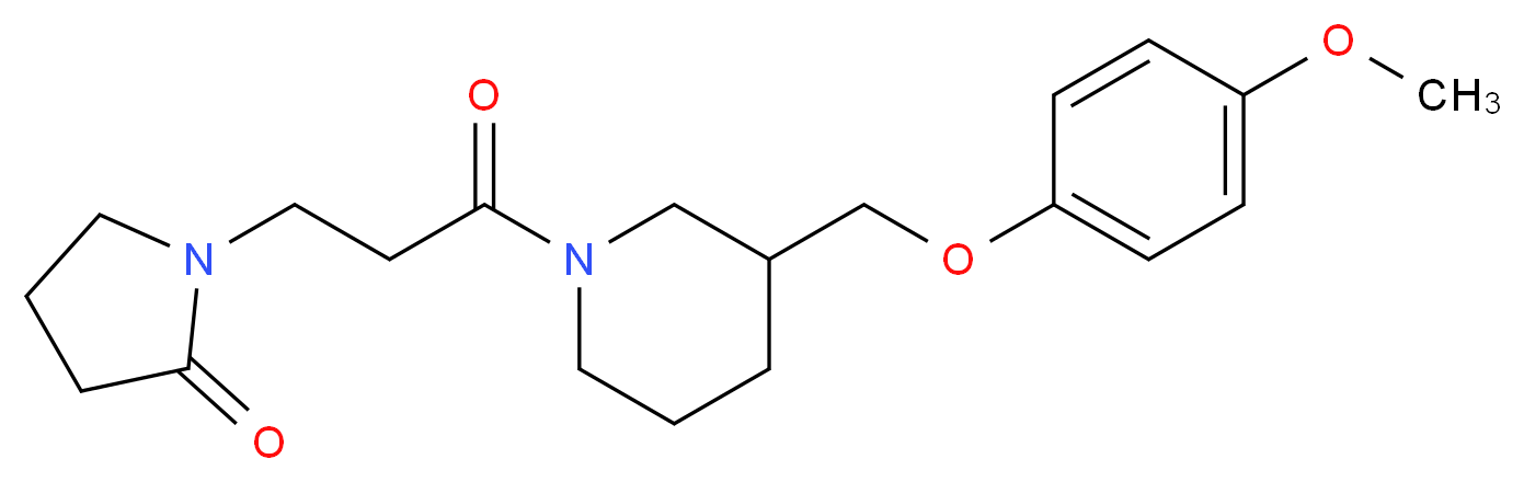 1-(3-{3-[(4-methoxyphenoxy)methyl]-1-piperidinyl}-3-oxopropyl)-2-pyrrolidinone_Molecular_structure_CAS_)