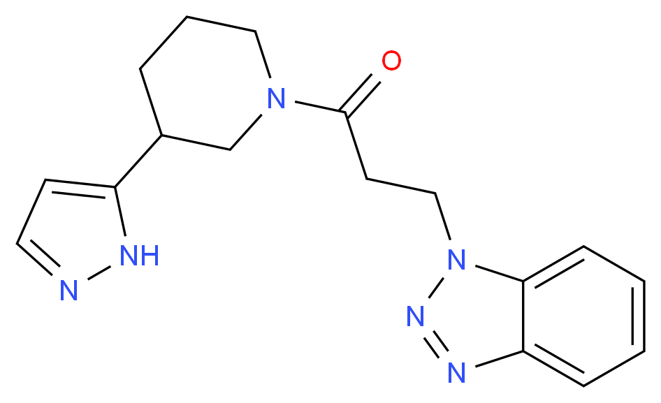 1-{3-oxo-3-[3-(1H-pyrazol-5-yl)piperidin-1-yl]propyl}-1H-1,2,3-benzotriazole_Molecular_structure_CAS_)