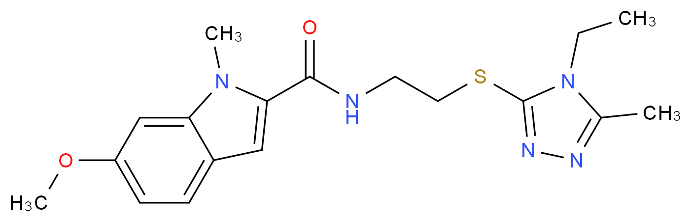 N-{2-[(4-ethyl-5-methyl-4H-1,2,4-triazol-3-yl)thio]ethyl}-6-methoxy-1-methyl-1H-indole-2-carboxamide_Molecular_structure_CAS_)