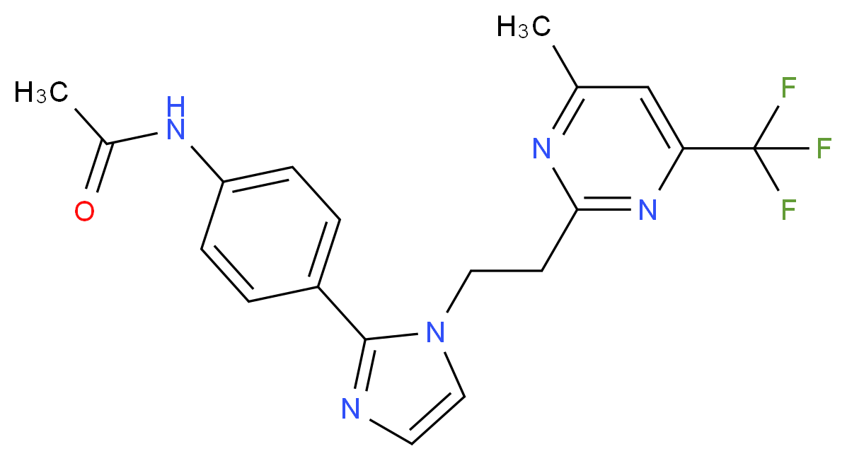 N-[4-(1-{2-[4-methyl-6-(trifluoromethyl)pyrimidin-2-yl]ethyl}-1H-imidazol-2-yl)phenyl]acetamide_Molecular_structure_CAS_)