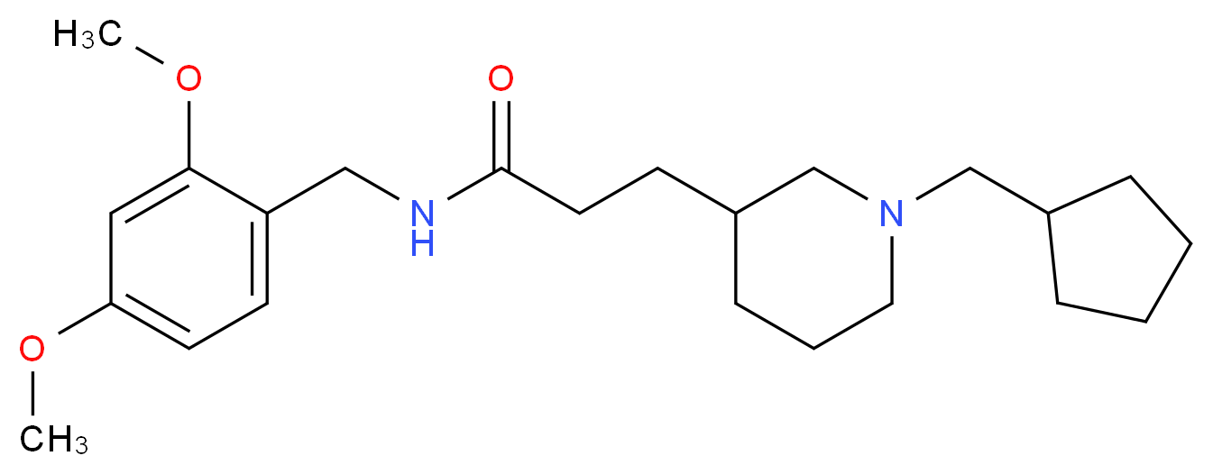 3-[1-(cyclopentylmethyl)-3-piperidinyl]-N-(2,4-dimethoxybenzyl)propanamide_Molecular_structure_CAS_)