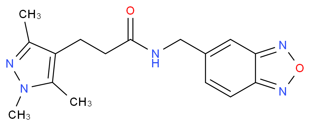 N-(2,1,3-benzoxadiazol-5-ylmethyl)-3-(1,3,5-trimethyl-1H-pyrazol-4-yl)propanamide_Molecular_structure_CAS_)