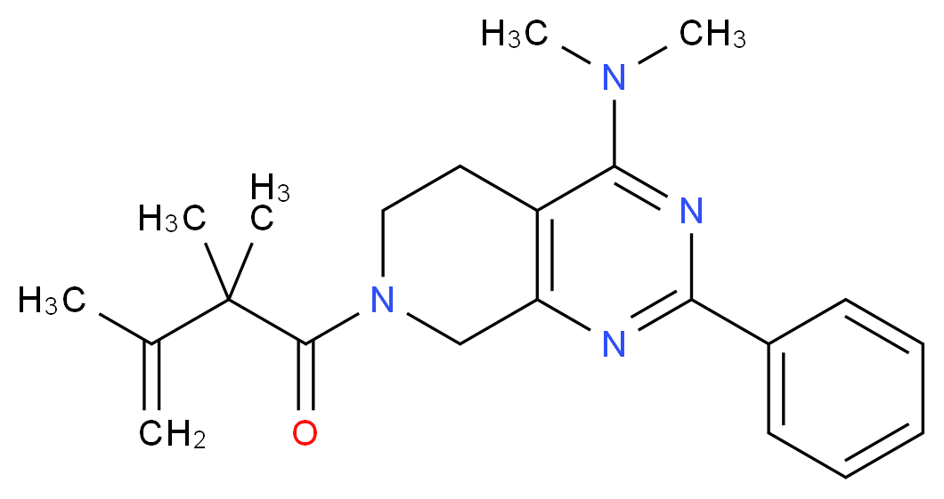 N,N-dimethyl-2-phenyl-7-(2,2,3-trimethylbut-3-enoyl)-5,6,7,8-tetrahydropyrido[3,4-d]pyrimidin-4-amine_Molecular_structure_CAS_)