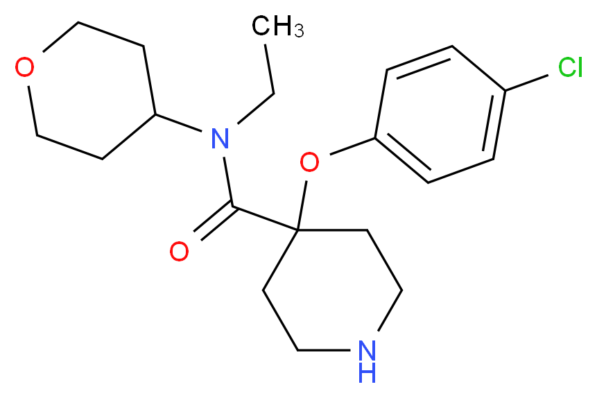 4-(4-chlorophenoxy)-N-ethyl-N-(tetrahydro-2H-pyran-4-yl)piperidine-4-carboxamide_Molecular_structure_CAS_)