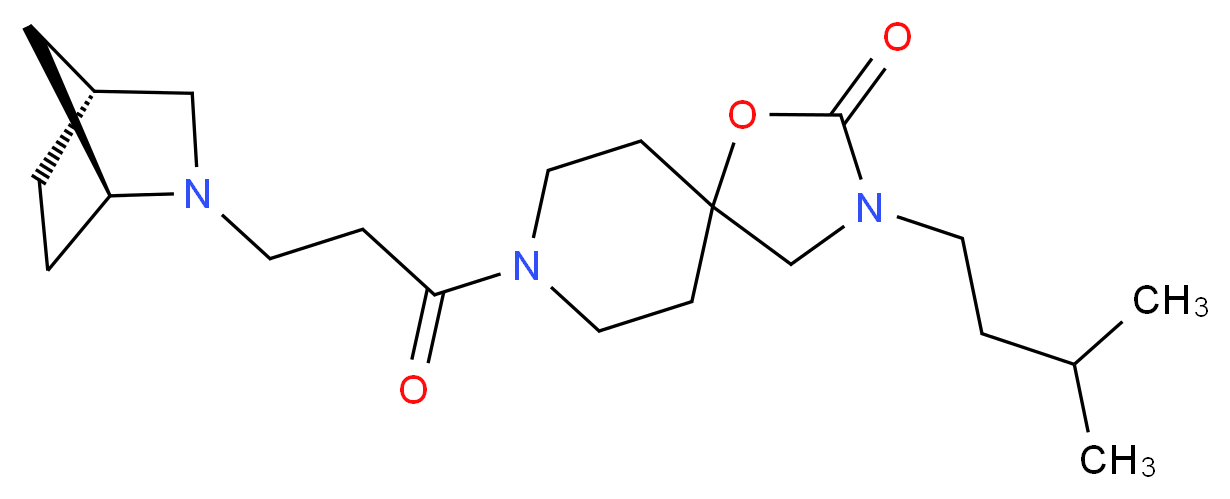 8-{3-[(1S*,4R*)-2-azabicyclo[2.2.1]hept-2-yl]propanoyl}-3-(3-methylbutyl)-1-oxa-3,8-diazaspiro[4.5]decan-2-one_Molecular_structure_CAS_)