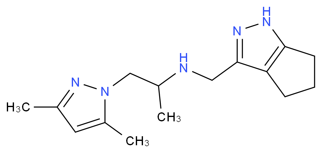 1-(3,5-dimethyl-1H-pyrazol-1-yl)-N-(1,4,5,6-tetrahydrocyclopenta[c]pyrazol-3-ylmethyl)propan-2-amine_Molecular_structure_CAS_)
