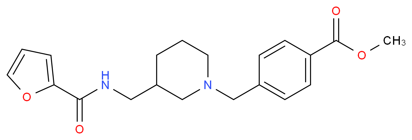 methyl 4-({3-[(2-furoylamino)methyl]-1-piperidinyl}methyl)benzoate_Molecular_structure_CAS_)
