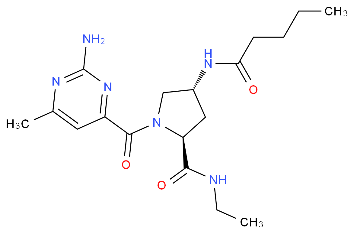 (4R)-1-[(2-amino-6-methylpyrimidin-4-yl)carbonyl]-N-ethyl-4-(pentanoylamino)-L-prolinamide_Molecular_structure_CAS_)