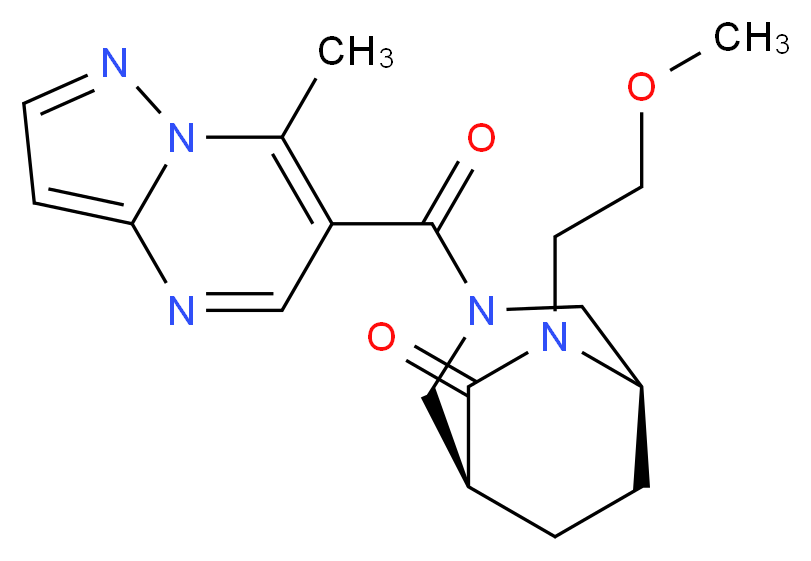 (1S*,5R*)-6-(2-methoxyethyl)-3-[(7-methylpyrazolo[1,5-a]pyrimidin-6-yl)carbonyl]-3,6-diazabicyclo[3.2.2]nonan-7-one_Molecular_structure_CAS_)