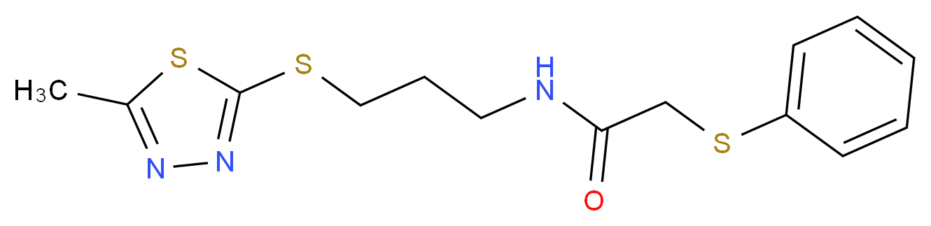 N-{3-[(5-methyl-1,3,4-thiadiazol-2-yl)thio]propyl}-2-(phenylthio)acetamide_Molecular_structure_CAS_)