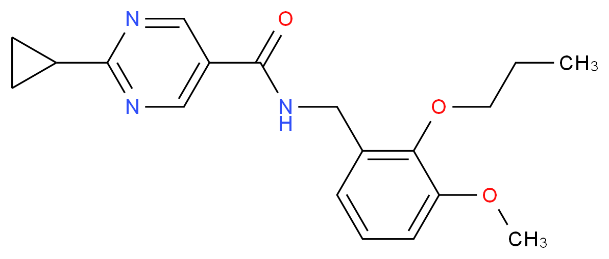 2-cyclopropyl-N-(3-methoxy-2-propoxybenzyl)pyrimidine-5-carboxamide_Molecular_structure_CAS_)