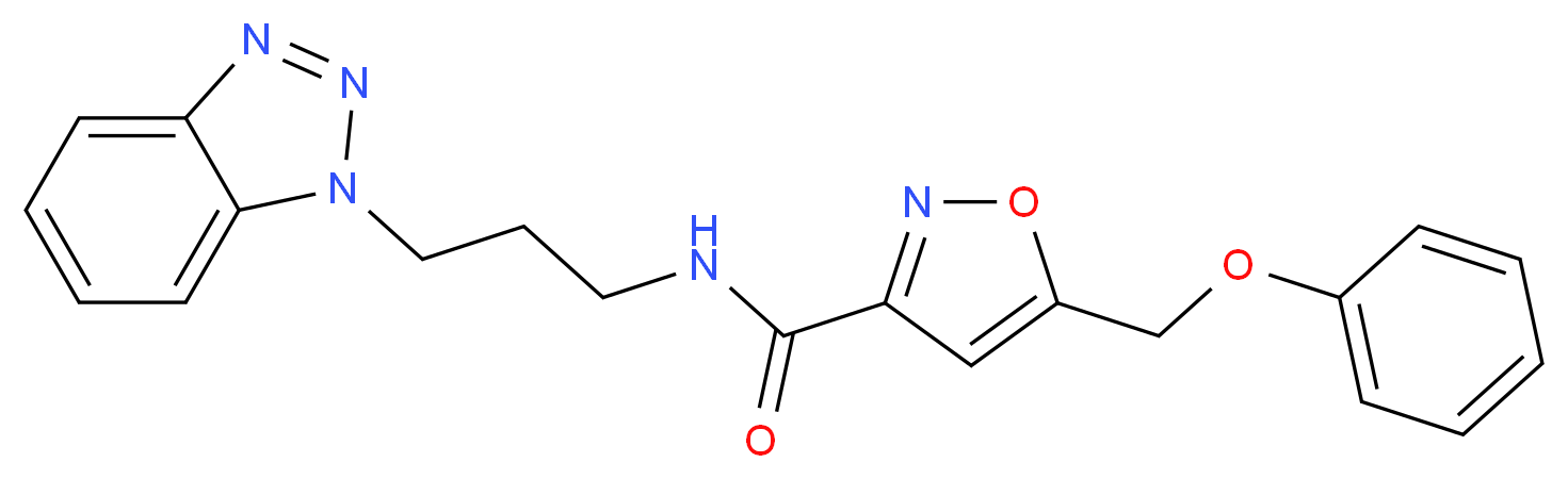 N-[3-(1H-1,2,3-benzotriazol-1-yl)propyl]-5-(phenoxymethyl)-3-isoxazolecarboxamide_Molecular_structure_CAS_)