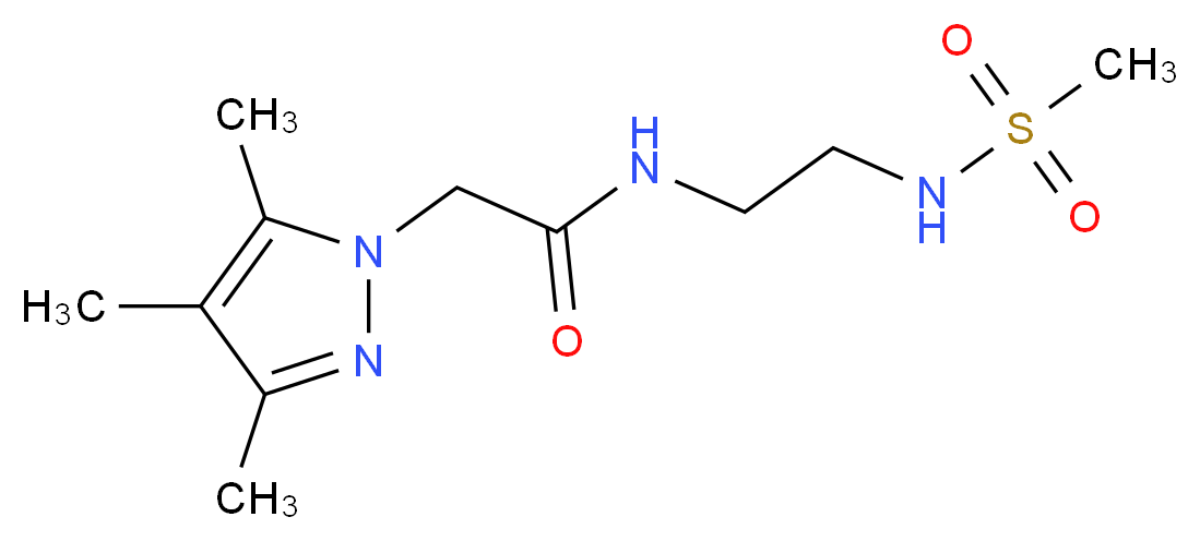 N-{2-[(methylsulfonyl)amino]ethyl}-2-(3,4,5-trimethyl-1H-pyrazol-1-yl)acetamide_Molecular_structure_CAS_)