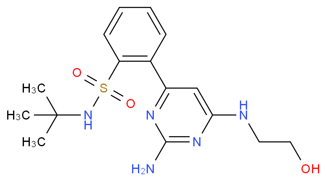 2-{2-amino-6-[(2-hydroxyethyl)amino]pyrimidin-4-yl}-N-(tert-butyl)benzenesulfonamide_Molecular_structure_CAS_)