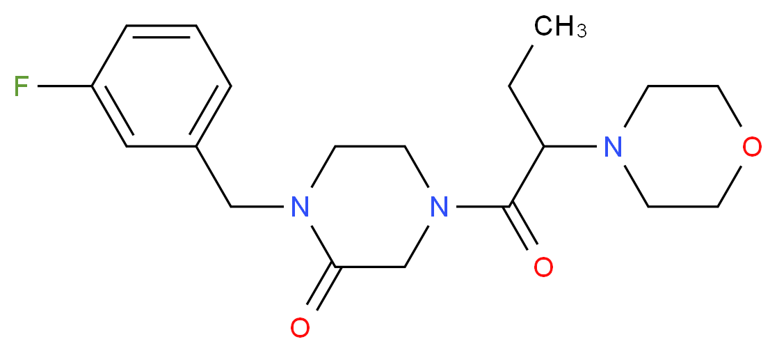 1-(3-fluorobenzyl)-4-[2-(4-morpholinyl)butanoyl]-2-piperazinone_Molecular_structure_CAS_)