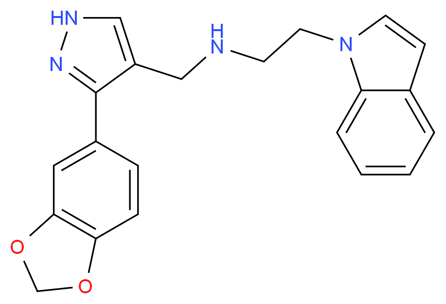 N-{[3-(1,3-benzodioxol-5-yl)-1H-pyrazol-4-yl]methyl}-2-(1H-indol-1-yl)ethanamine_Molecular_structure_CAS_)