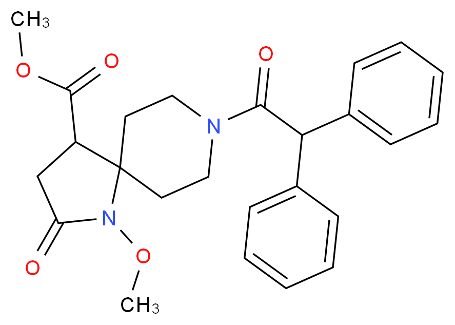 methyl 8-(diphenylacetyl)-1-methoxy-2-oxo-1,8-diazaspiro[4.5]decane-4-carboxylate_Molecular_structure_CAS_)