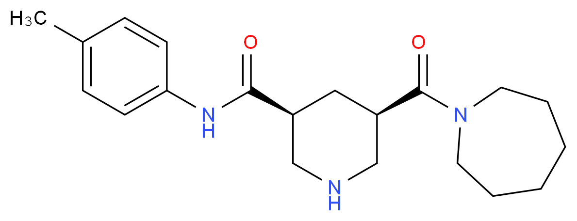 (3S*,5R*)-5-(azepan-1-ylcarbonyl)-N-(4-methylphenyl)piperidine-3-carboxamide_Molecular_structure_CAS_)