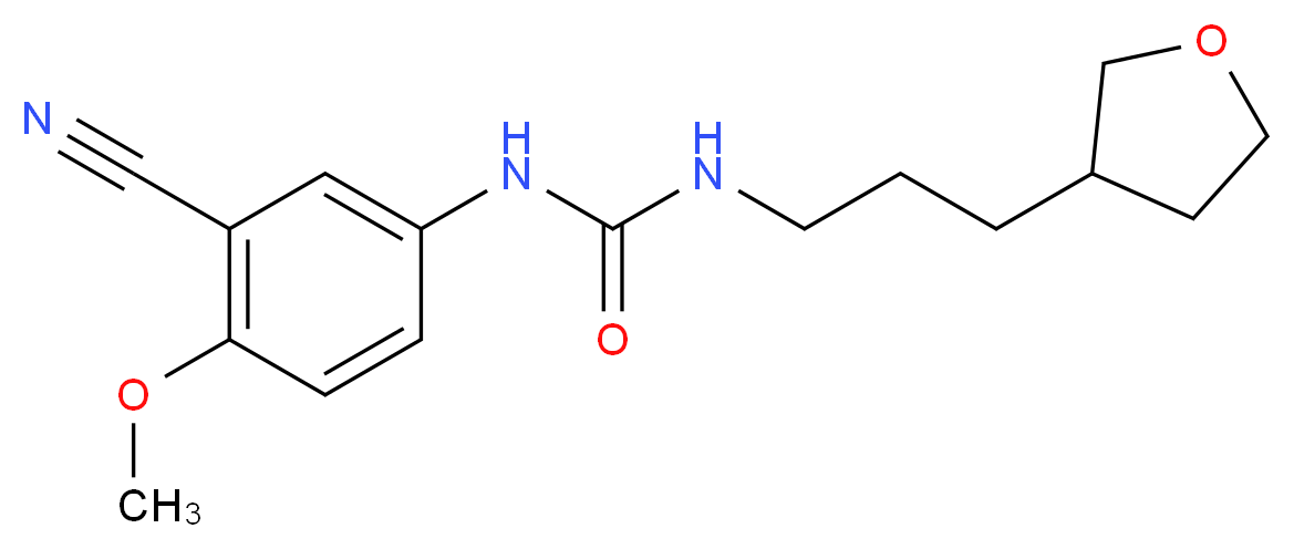 N-(3-cyano-4-methoxyphenyl)-N'-[3-(tetrahydrofuran-3-yl)propyl]urea_Molecular_structure_CAS_)