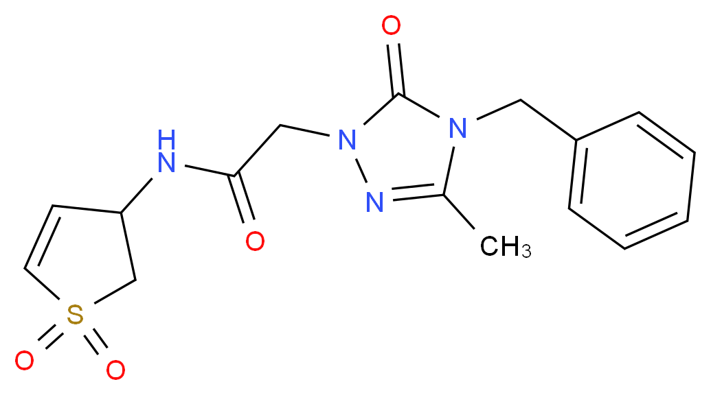 2-(4-benzyl-3-methyl-5-oxo-4,5-dihydro-1H-1,2,4-triazol-1-yl)-N-(1,1-dioxido-2,3-dihydro-3-thienyl)acetamide_Molecular_structure_CAS_)