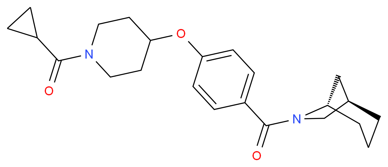 (1R*,5S*)-6-(4-{[1-(cyclopropylcarbonyl)-4-piperidinyl]oxy}benzoyl)-6-azabicyclo[3.2.1]octane_Molecular_structure_CAS_)