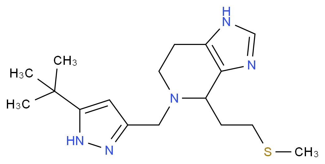 5-[(5-tert-butyl-1H-pyrazol-3-yl)methyl]-4-[2-(methylthio)ethyl]-4,5,6,7-tetrahydro-1H-imidazo[4,5-c]pyridine_Molecular_structure_CAS_)