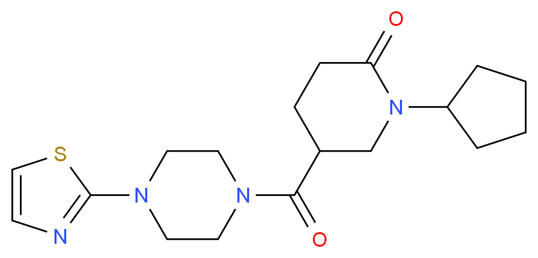 1-cyclopentyl-5-{[4-(1,3-thiazol-2-yl)-1-piperazinyl]carbonyl}-2-piperidinone_Molecular_structure_CAS_)
