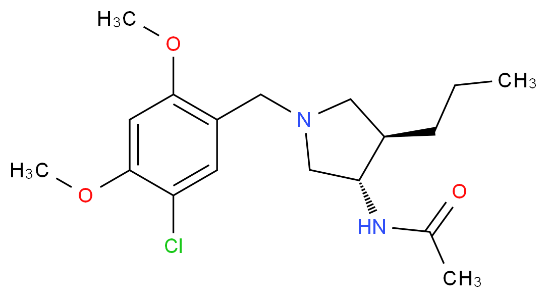 N-[(3S*,4R*)-1-(5-chloro-2,4-dimethoxybenzyl)-4-propylpyrrolidin-3-yl]acetamide_Molecular_structure_CAS_)