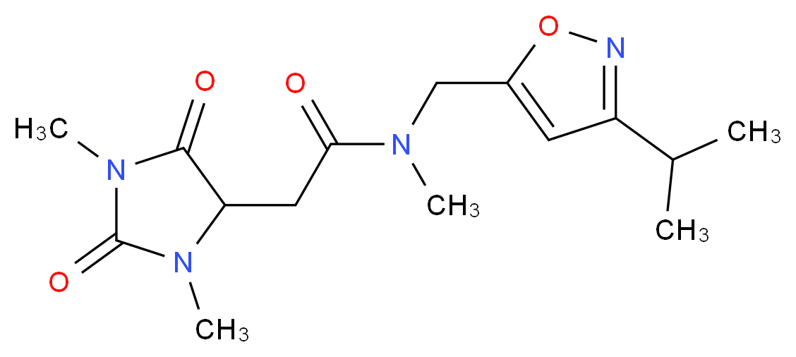 2-(1,3-dimethyl-2,5-dioxo-4-imidazolidinyl)-N-[(3-isopropyl-5-isoxazolyl)methyl]-N-methylacetamide_Molecular_structure_CAS_)