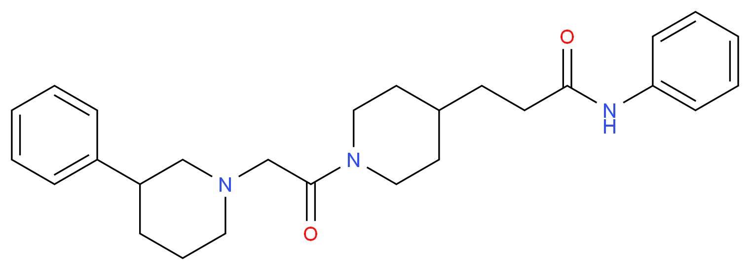 N-phenyl-3-{1-[(3-phenyl-1-piperidinyl)acetyl]-4-piperidinyl}propanamide_Molecular_structure_CAS_)