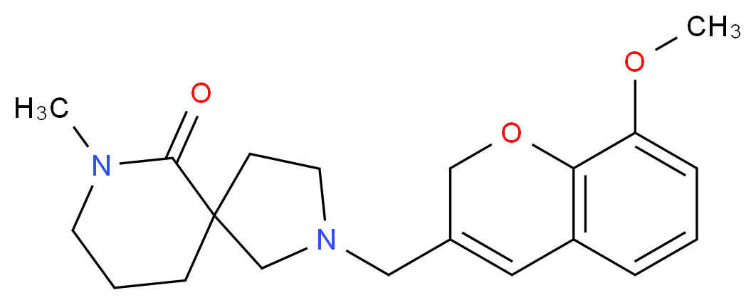 2-[(8-methoxy-2H-chromen-3-yl)methyl]-7-methyl-2,7-diazaspiro[4.5]decan-6-one_Molecular_structure_CAS_)