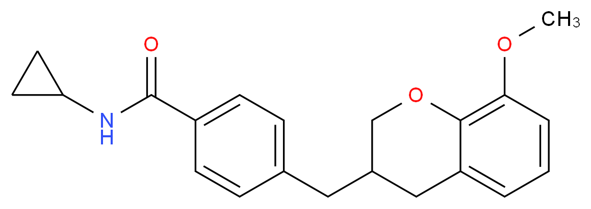 N-cyclopropyl-4-[(8-methoxy-3,4-dihydro-2H-chromen-3-yl)methyl]benzamide_Molecular_structure_CAS_)
