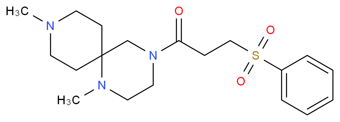1,9-dimethyl-4-[3-(phenylsulfonyl)propanoyl]-1,4,9-triazaspiro[5.5]undecane_Molecular_structure_CAS_)