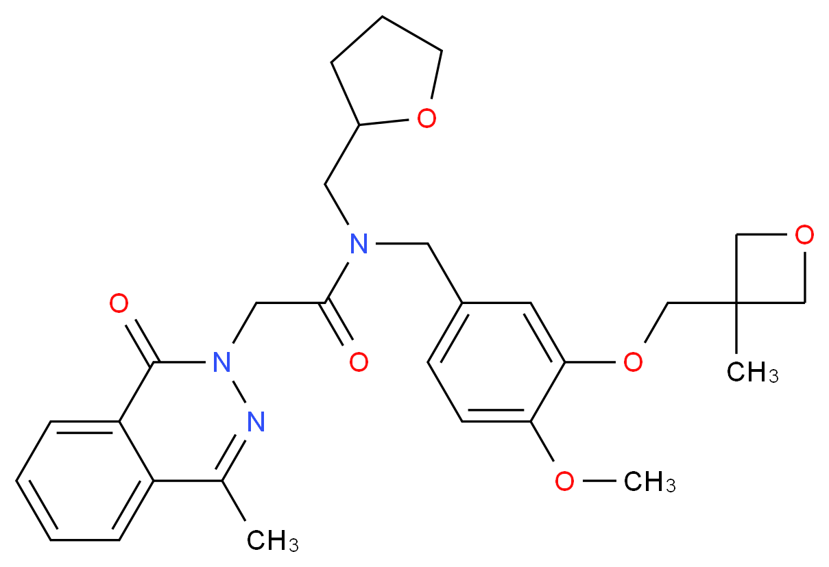 N-{4-methoxy-3-[(3-methyl-3-oxetanyl)methoxy]benzyl}-2-(4-methyl-1-oxo-2(1H)-phthalazinyl)-N-(tetrahydro-2-furanylmethyl)acetamide_Molecular_structure_CAS_)