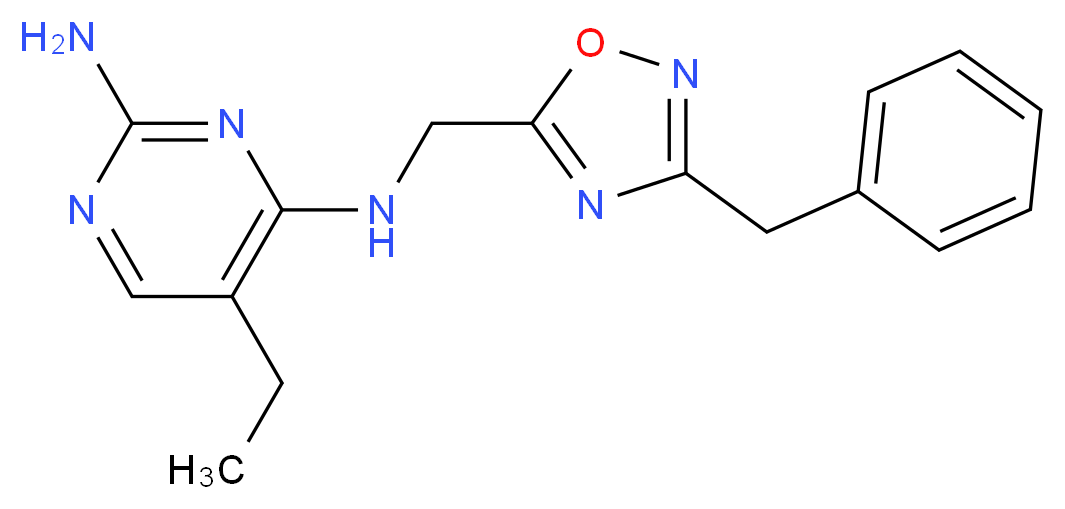 N~4~-[(3-benzyl-1,2,4-oxadiazol-5-yl)methyl]-5-ethylpyrimidine-2,4-diamine_Molecular_structure_CAS_)